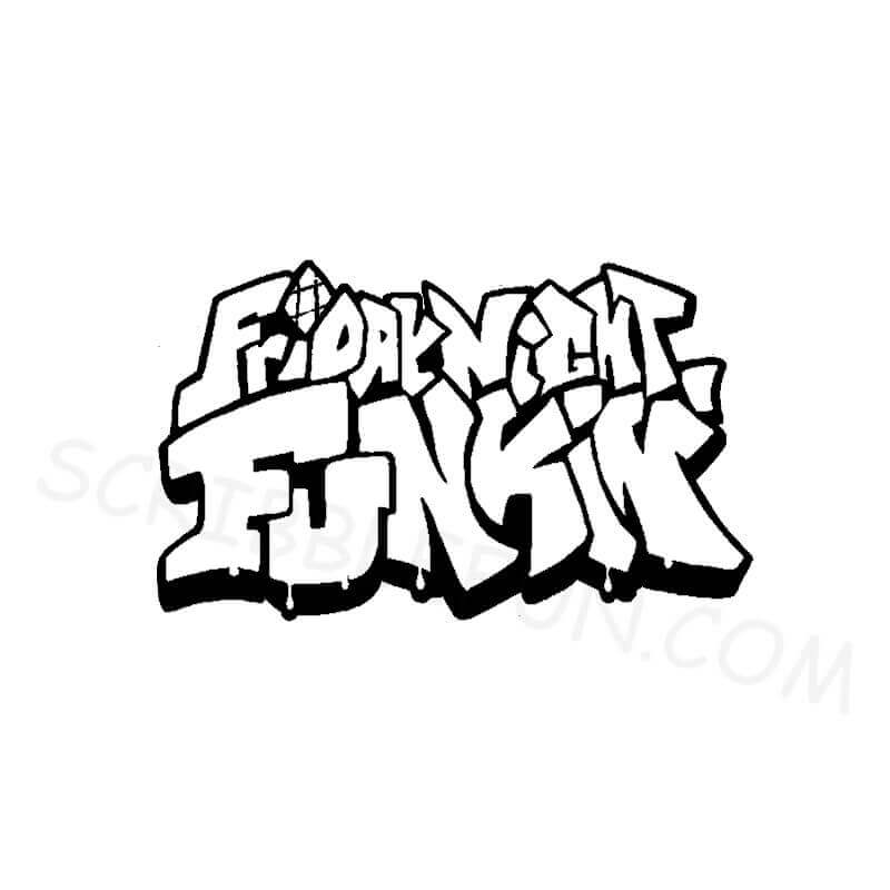 Friday Night Funkin Logo coloring page