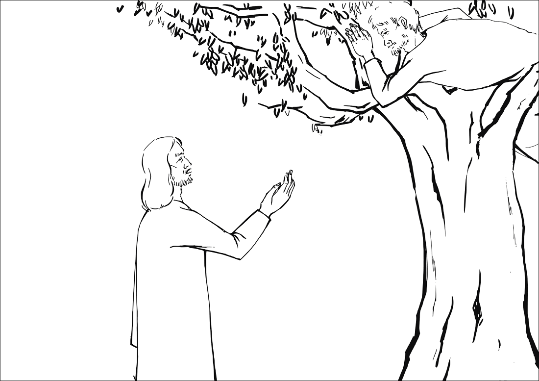 Jesus Asking Zacchaeus to Come Down