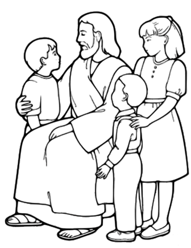 Jesus with little kids