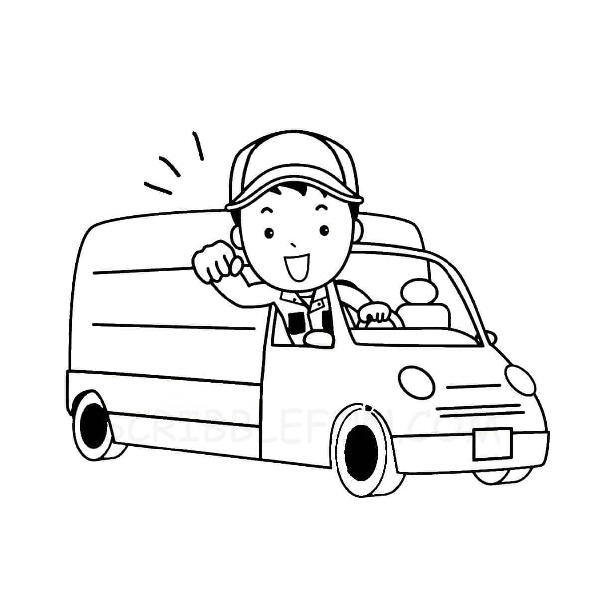Mail man coloring page