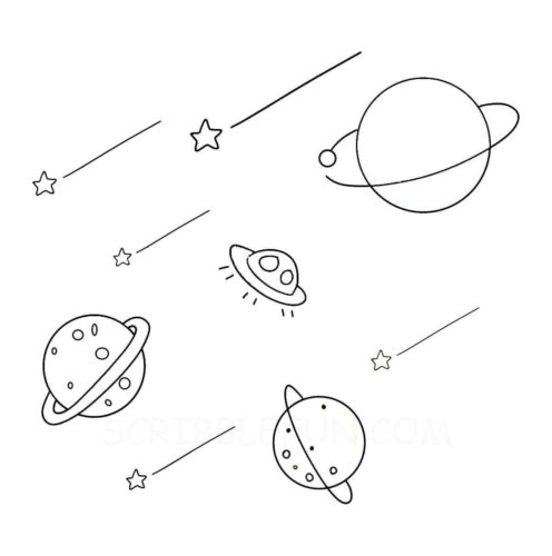 Planets coloring page