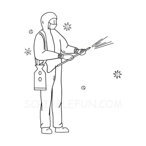 Sanitation worker coloring page