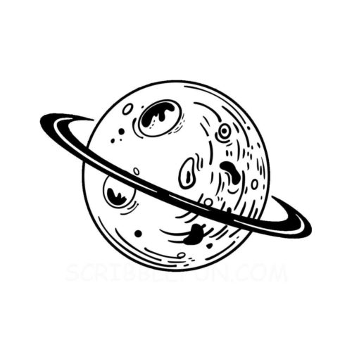 Saturn planet coloring page