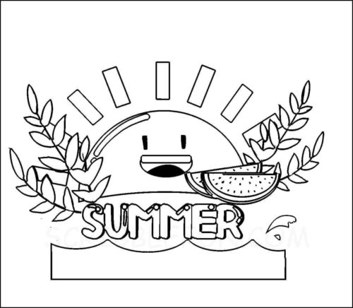 Summer sun coloring sheet