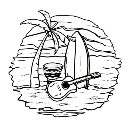 Sun coloring page for kids