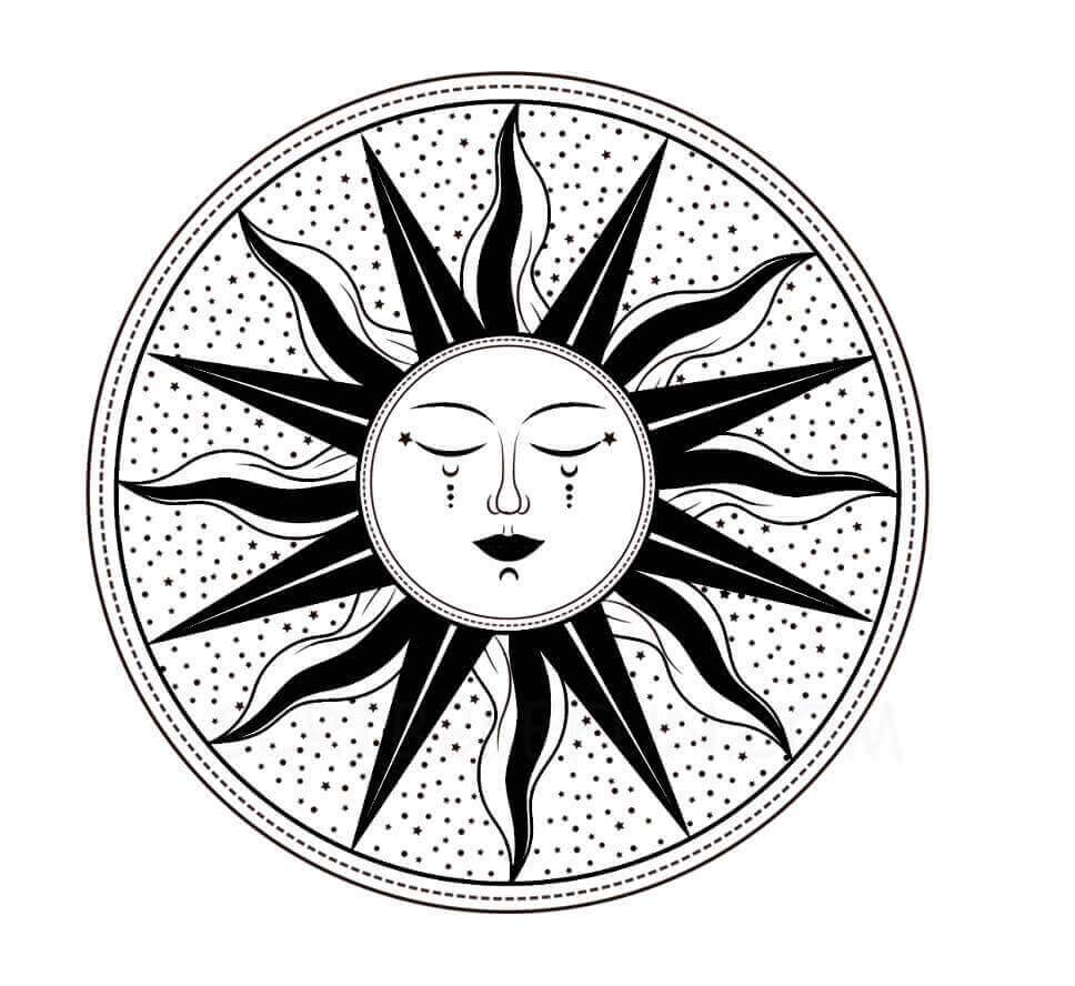 Sun coloring pages for adults
