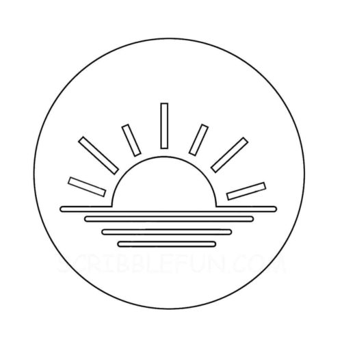 Sunset coloring page