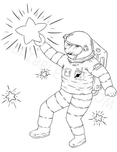 Astronaut holding a star