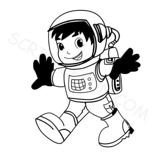 Boy dressed as an astronaut