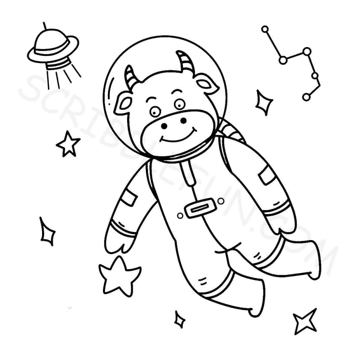 Cow as an astronaut