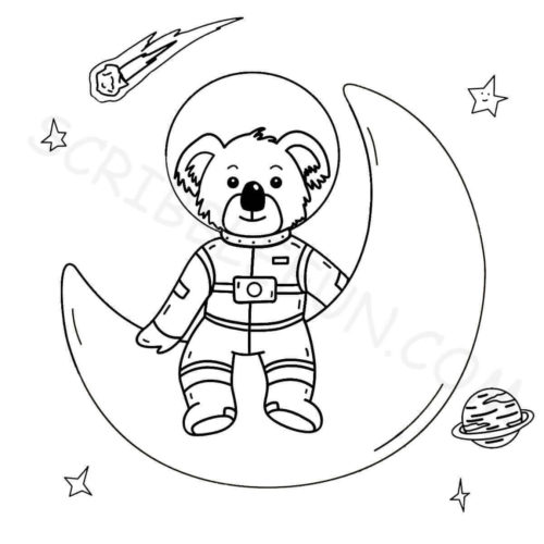 Koala Astronaut On Moon
