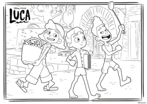 Luca Alberto and Giulia coloring page