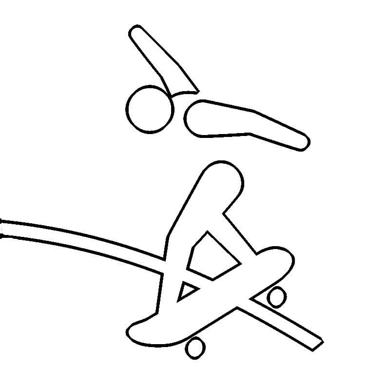 Summer Olympic Coloring Page Skateboarding