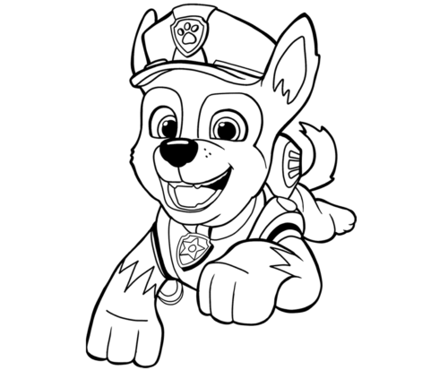 Chase from Paw Patrol the movie coloring page