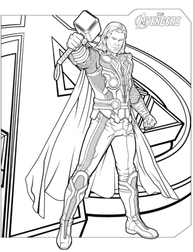 Avengers Thor coloring page