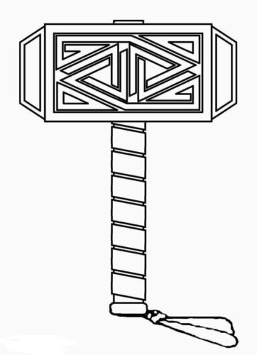 Thors hammer Mjolnir coloring page