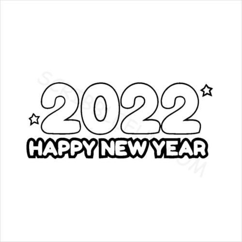 2022 Happy new year coloring pages