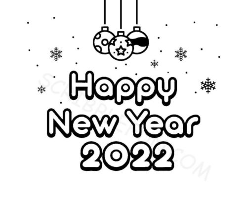 Happy new year 2022 coloring pages for kids