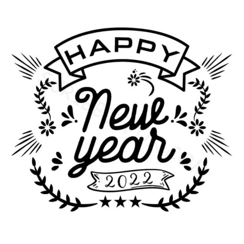 Happy new year coloring pages 2022