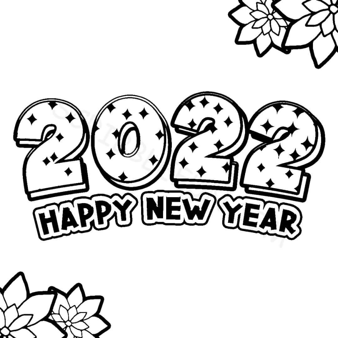 Free Happy New Year 2022 Coloring Pages Printable