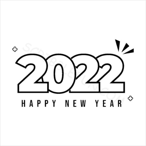 coloring page of new year 2022