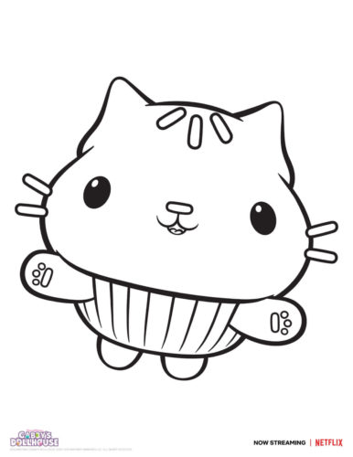 Cakey Cat from Gabbys Dollhouse coloring page
