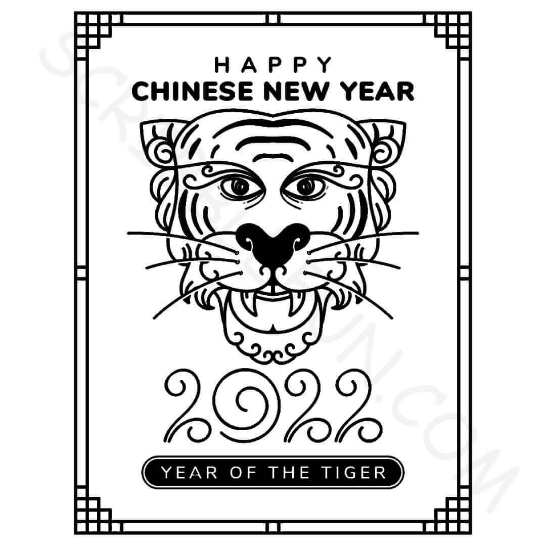 Chinese new year 2022 colouring sheets