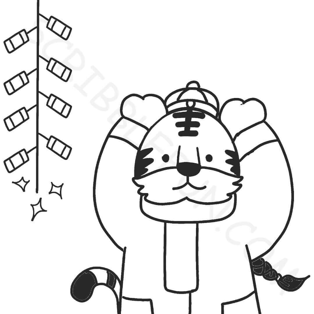 Chinese new year coloring page 2022