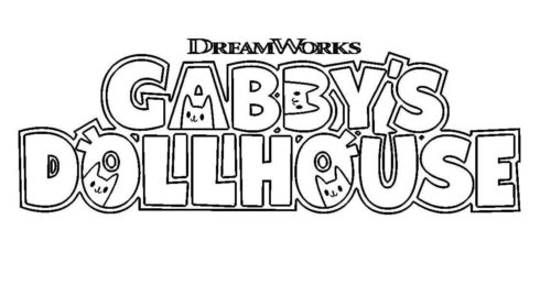 Gabbys Dollhouse Logo coloring page