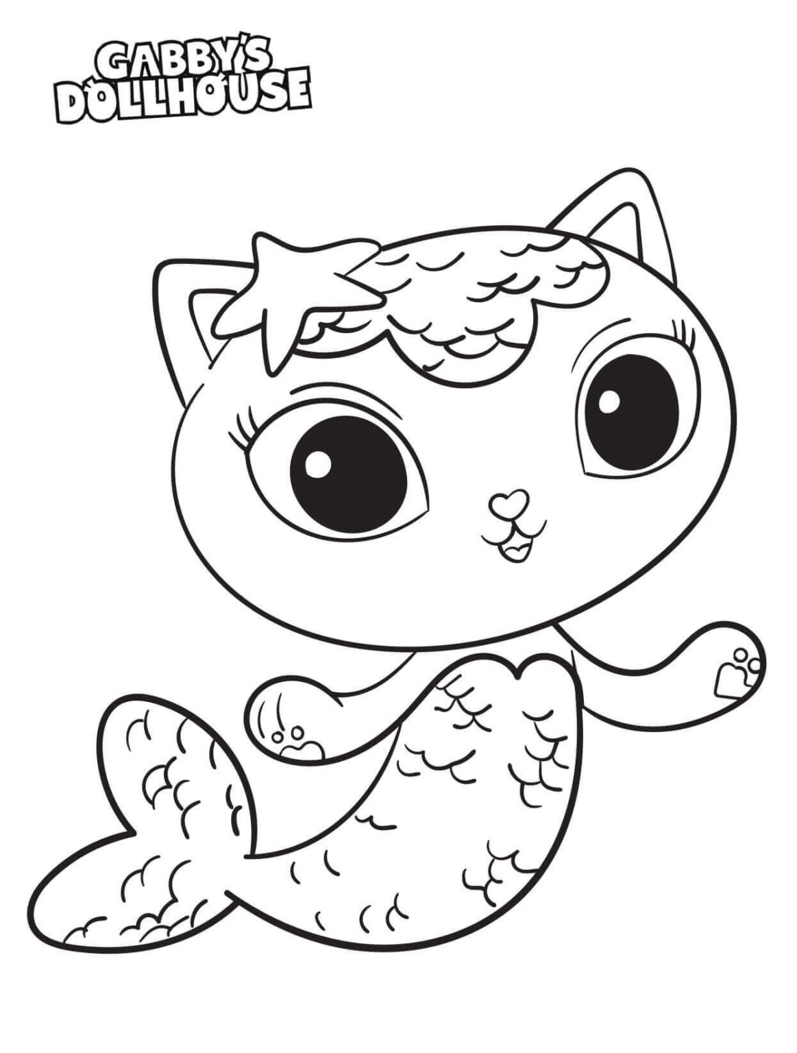 Mercat From Gabbys Dollhouse Coloring Page | The Best Porn Website