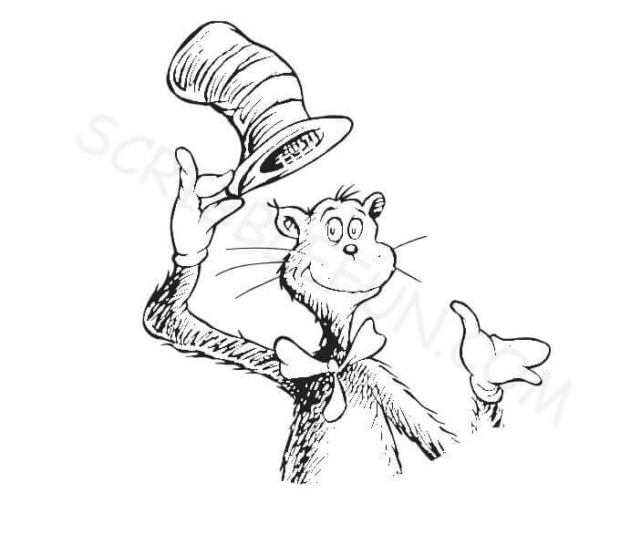 Cat in the hat coloring printables