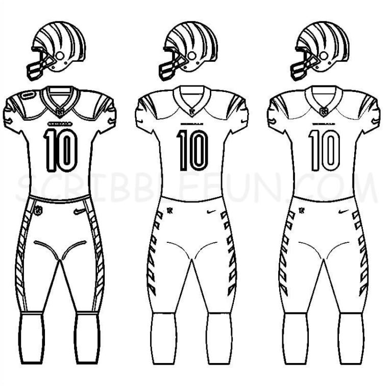 11 Free Cincinnati Bengals Coloring - Cincinnati Bengals Uniform Coloring Page 768x755 