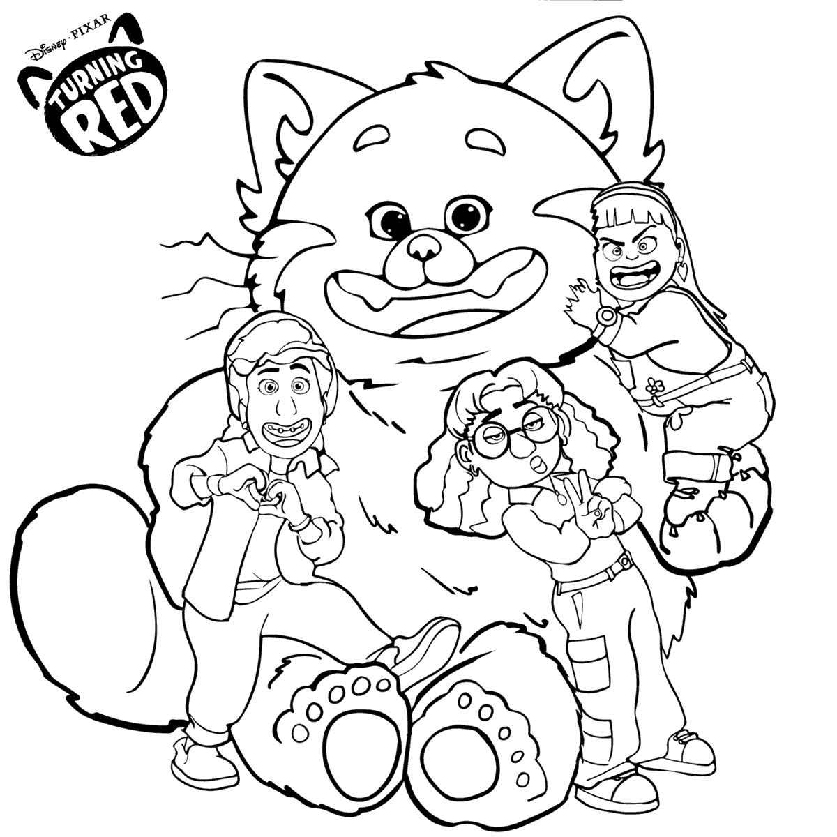 Girl Gang from Turning Red coloring page