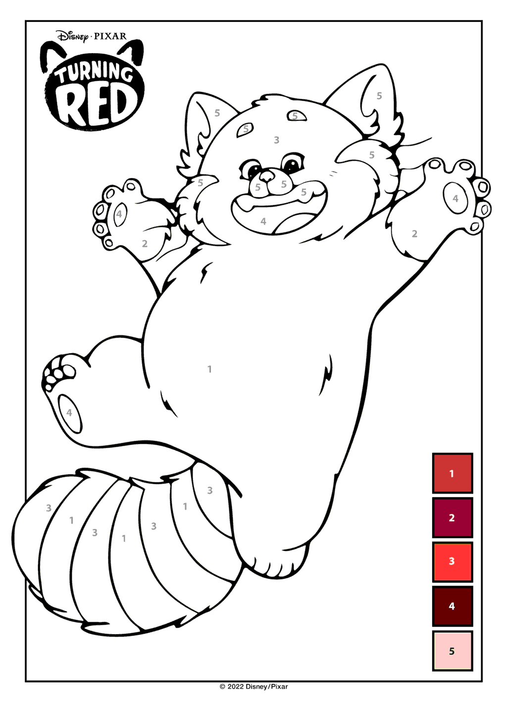 Red Panda from Turning Red coloring page