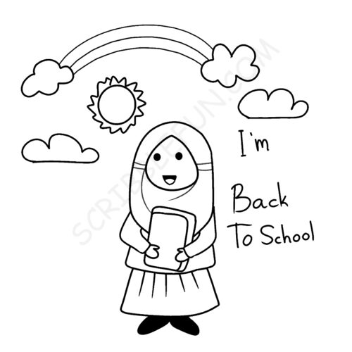 I am back to school coloring page