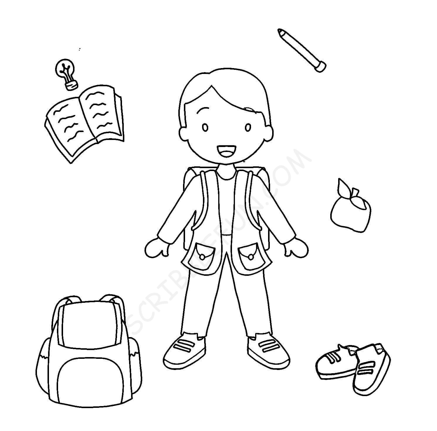 Kids back to school coloring images