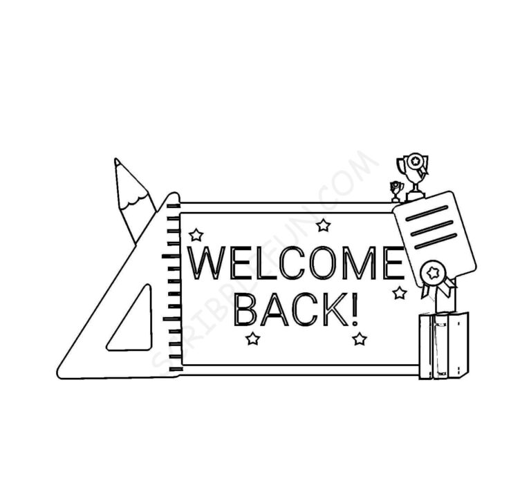 25 Free Printable First Day Of - Welcome Back To School Coloring Pages For Kids 768x715