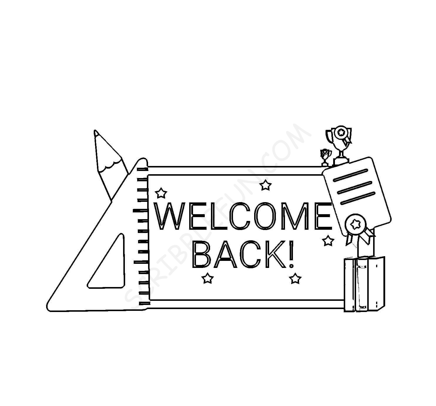 Welcome back to school coloring pages for kids