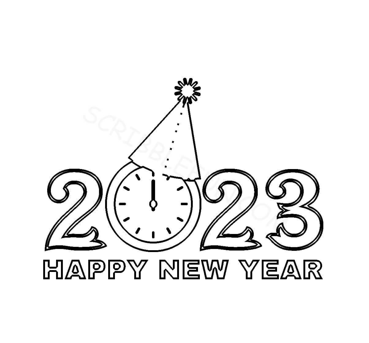 2023 New Years coloring pages