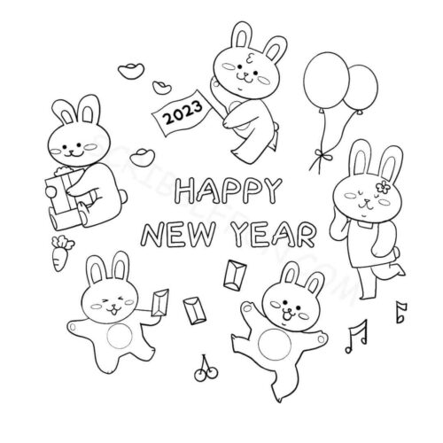 Cats wishing happy new year 2023