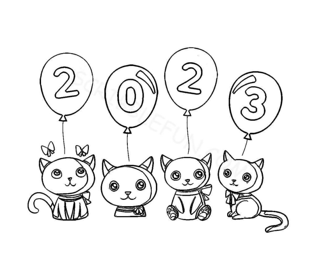 15 Free Printable New Year 2023 Coloring Pages