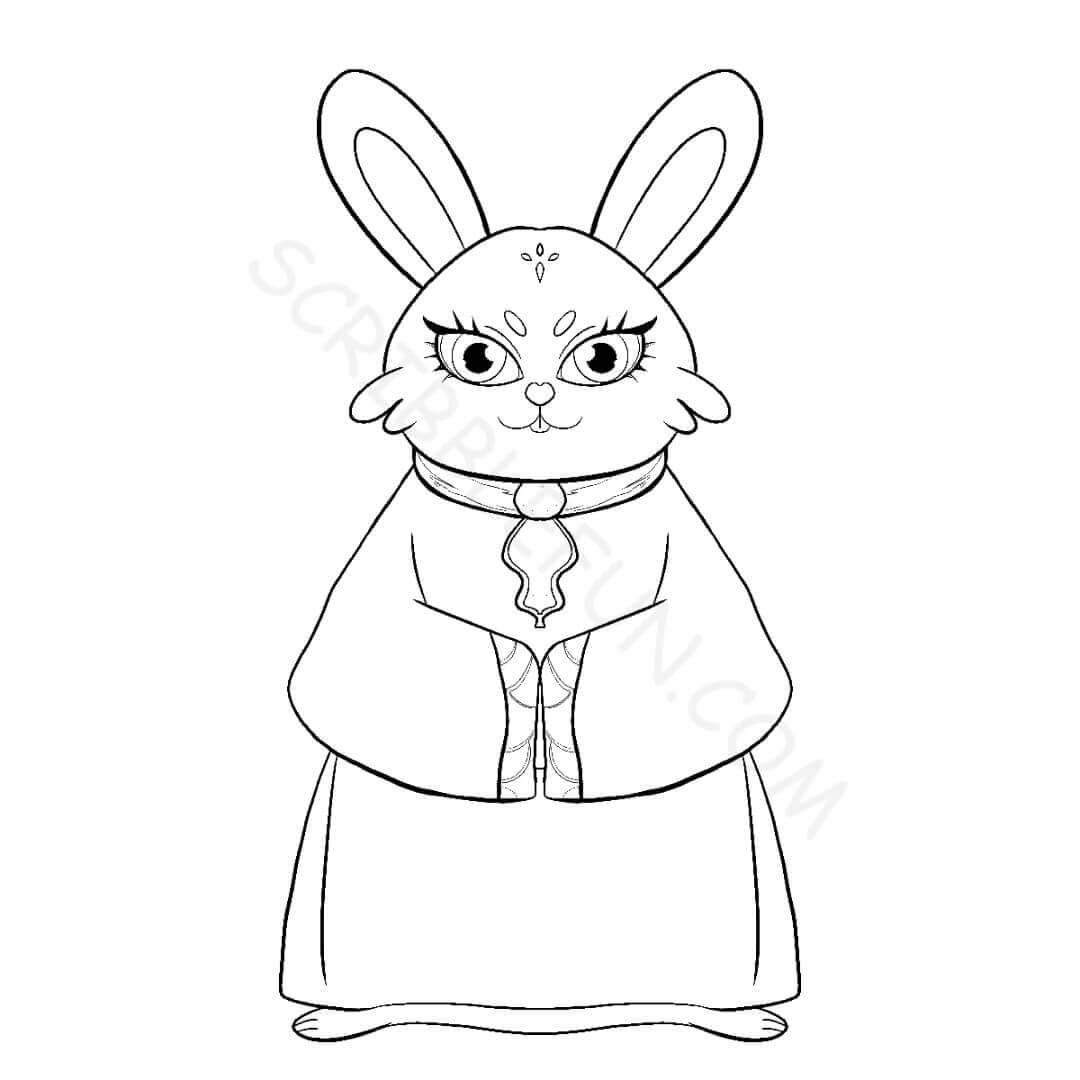 Rabbit dressed in Chinese attire