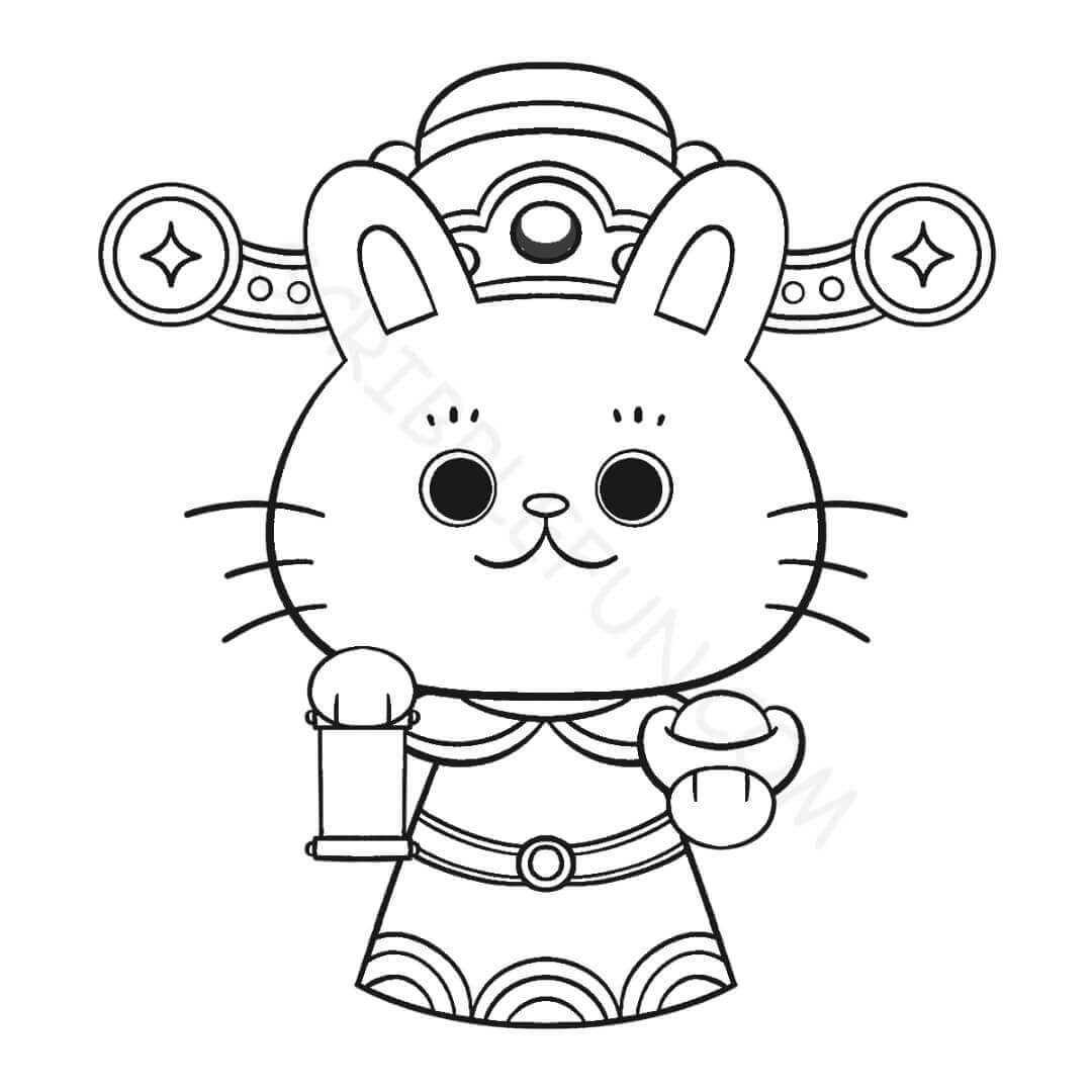 Rabbit dressed in traditional chinese attire