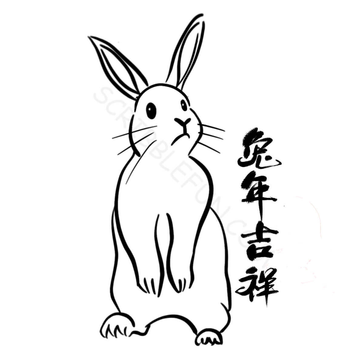Year of rabbit coloring pages