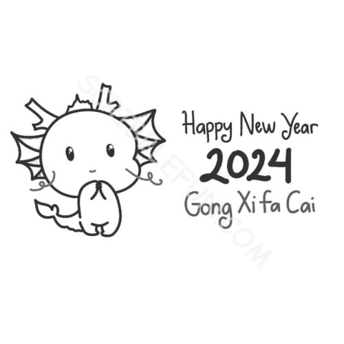 Chinese New Year 2024 coloring page