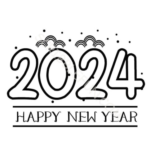 Happy New Year coloring pages 2024