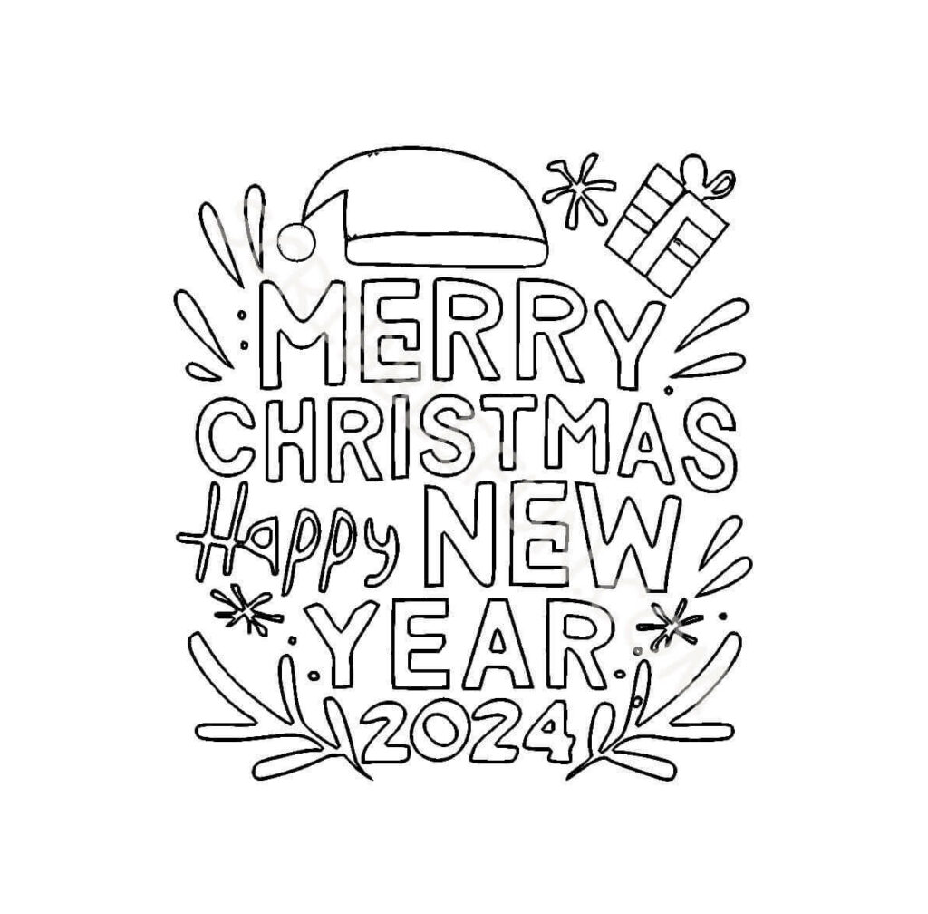 20 Free Printable New Year 2024 Coloring Pages