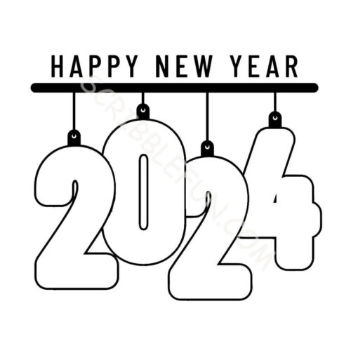 New Year 2024 coloring sheets to print