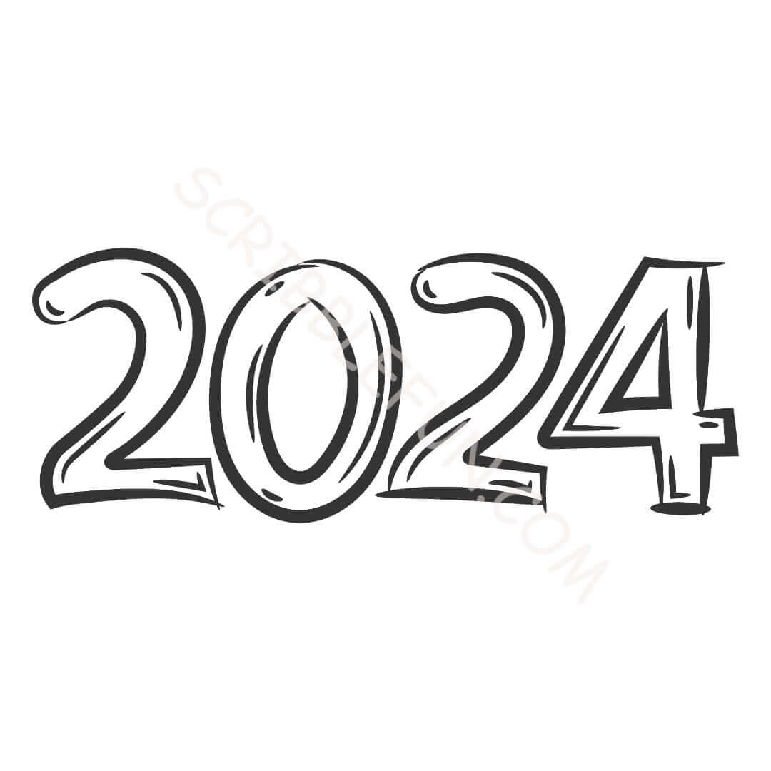 New Year 2024 colouring pages