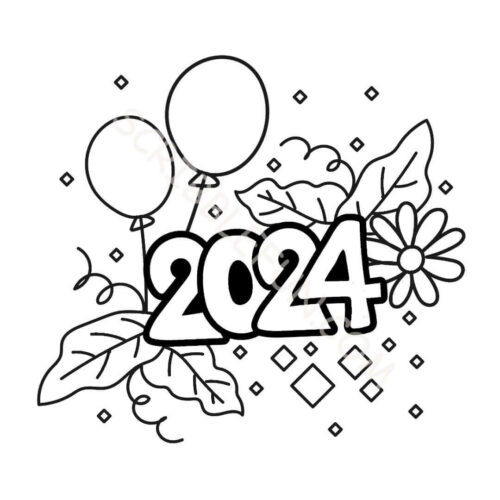 New Year coloring pages 2024